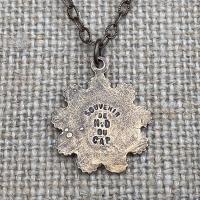 Bronze, Our Lady of the Rosary, Medal Pendant Necklace, Antique Replica, Notre-Dame-Du-Cap Quebec, Our Lady of the Cape Shrine, Immaculata
