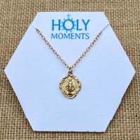 Gold Small Miraculous Medal, Antique Replica, Pendant Necklace, Blessed Virgin Mary, Our Lady of Lourdes, Petite Miraculous Pendant, MM3