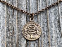 Bronze St Charbel Makhlouf Medal Pendant Necklace, Antique Replica, Rare Saint Sharbel Charm, Lebanese Saint, Miraculous Healing Intercessor