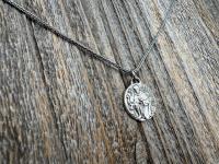 St. Peregrine Sterling Silver Antique Replica Medallion - Patron Saint of Cancer - Saint Peregrinus Laziosi, Pellegrino - Small French Medal