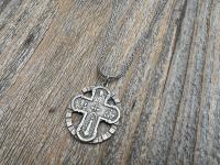 Sterling Silver 5-Way Cross Medal Necklace, Antique Reproduction Scapular, 4-Way Catholic Unisex Pendant, Sacred Heart, Miraculous Medal