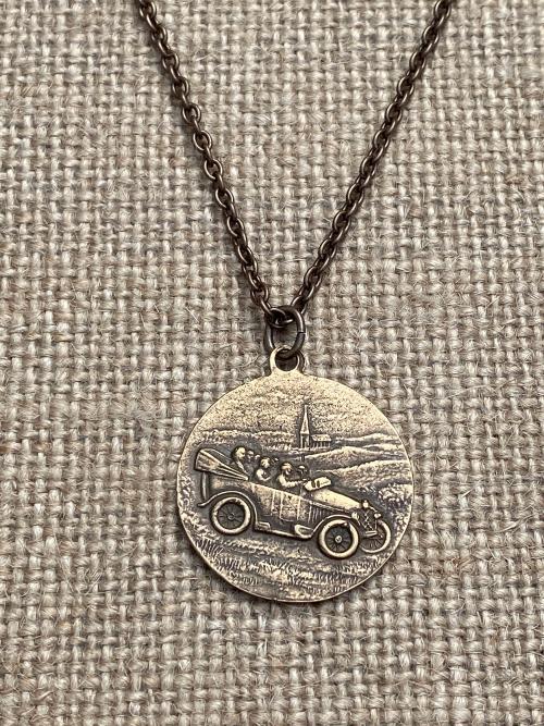 Bronze St. Saint Christopher Medal, Antique Replica, Pendant Necklace, Patron Saint of Travelers Traveling, Automobile, Confirmation Gift