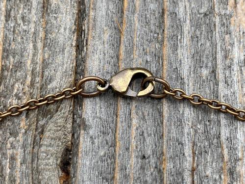 Bronze St Charbel Makhlouf Medal Pendant Necklace, Antique Replica, Rare Saint Sharbel Charm, Lebanese Saint, Miraculous Healing Intercessor