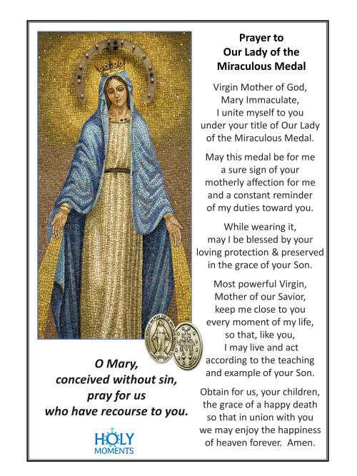 Antiqued Gold (non-maintenance) Large French Miraculous Medal with Fancy Ring, Antique Replica Signed by PCH & JB, Medallion from France MM1