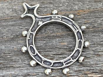 Sterling Silver Finger Rosary Ring from Lourdes, France, French Antique Replica, Dizainier, Silver Anniversary Gift, 25th Anniversary Gift