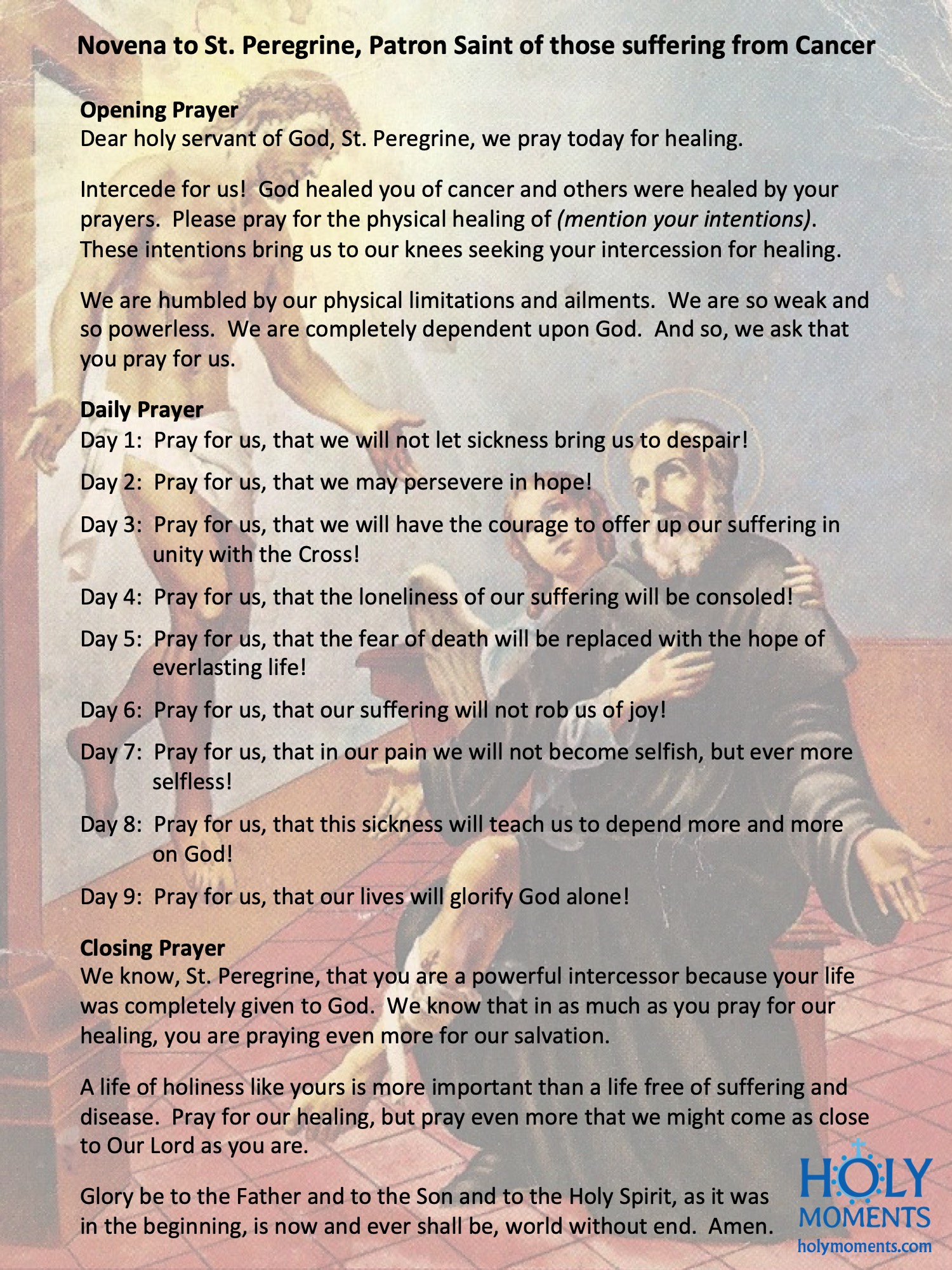 Novena to St Peregrine