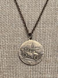 Bronze St. Saint Christopher Medal, Antique Replica, Pendant Necklace, Patron Saint of Travelers Traveling, Automobile, Confirmation Gift