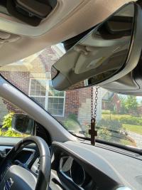 Bronze Rearview Mirror Hanging Cross, Antique Replica Coptic Cross, Christian Car Accessory, Adjustable Length, Cross to hang from Mirror