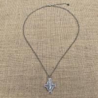Sterling Silver Radiant Mary Cross Medal Pendant, Antique Replica, Adjustable Length Necklace, Blessed Virgin Mary, Our Lady of Guadalupe