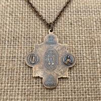 Rare Bronze Marian Devotions Miraculous Medal, Pendant Necklace, Antique Replica, Our Lady of Lourdes, Bronze 19th Anniversary Gift for Wife