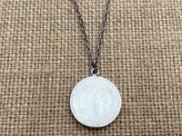 Sterling Silver Our Lady of the Pillar Medal Pendant Necklace, Antique Replica Medallion, Blessed Virgin Mary, Our Lady of the Pilar, Spain