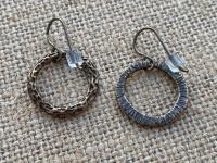 Bronze Celtic Rosary Ring Earrings, Antique Replicas, Irish Catholic Rosary Ring, Religious Dangling Hoop Earrings, 2 Choices of Designs