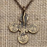 Bronze Five Wounds of Christ, Stigmata Cross Pendant Necklace, 15th Century Antique Replica Cross, Antiquity, Five Holy Wounds, 5 Wounds of