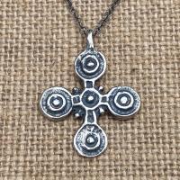 Sterling Silver Stigmata Cross, from 15th Century, Five Wounds of Jesus Cross, Cross Pendant Necklace, Antique Replica, Jesus Christ Cross