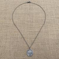 Sterling Silver Our Lady of the Pillar Medal Pendant Necklace, Antique Replica Medallion, Blessed Virgin Mary, Our Lady of the Pilar, Spain