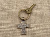 Bronze Coptic Cross Key Ring, Keyring, Antique Replica, Keyring with Cross Charm, Christian Unisex Key Ring, High Quality Cross Keyring Gift