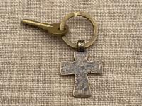 Bronze Coptic Cross Key Ring, Keyring, Antique Replica, Keyring with Cross Charm, Christian Unisex Key Ring, High Quality Cross Keyring Gift