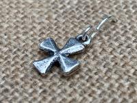 Sterling Silver Small Cross Earrings, Dangling Crosses on French Hooks, African Antique Replicas, Petite Cross Earrings, Confirmation Gift