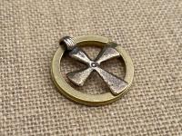 Bronze African Cross Key Ring, Antique Replica Cross, Folds to be compact, High quality solid bronze, Gift Idea for Christian, Unisex Ring