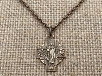 Bronze Our Lady of Mount Carmel Scapular Cross Medal and Necklace, Antique Replica, Immaculate Heart of Mary, Blessed Virgin Mary, Carmelite