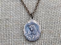 Bronze St. Peregrine Pray for Us Medal Necklace, Antique Replica, Patron Saint of Cancer, Saint Peregrinus Laziosi, Pellegrino, Cancer Saint