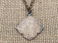 Bronze Holy Eucharist Diamond Pendant Medal Necklace, Antique Replica, French Catholic Medal, Catholic Medal from France, Holy Communion