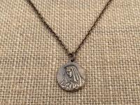 Bronze St. Peregrine Laziosi Medal and Necklace, Antique Replica, Patron Saint of Cancer Patients, Saint Peregrinus Pellegrino Gift Catholic