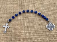 Sterling Silver St. Raphael the Archangel Chaplet, Kyanite Gemstone Prayer Beads, Angel of Healing, Saint Illness, Patron Saint of Healing