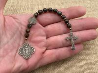 Bronze St. Raphael the Archangel Chaplet with Bronzite Gemstones, Angel of Healing, Saint of Illness, Patron Saint of Healing, Prayer Beads