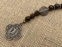 Bronze St. Raphael the Archangel Chaplet with Bronzite Gemstones, Angel of Healing, Saint of Illness, Patron Saint of Healing, Prayer Beads