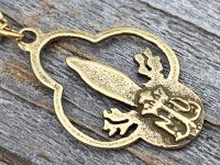 Antique Gold Our Lady of Lourdes Pendant, French Antique Replica, Our Lady of Lourdes Necklace, Immaculate Conception, Notre Dame de Lourdes