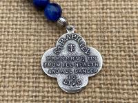 Sterling Silver St. Raphael the Archangel Chaplet, Kyanite Gemstone Prayer Beads, Angel of Healing, Saint Illness, Patron Saint of Healing