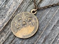 Bronze Rare St Thérèse of Lisieux Medal & Necklace, French Antique Replica, Sancta Teresia, St Theresa of the Child Jesus, The Little Flower