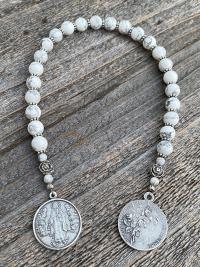 Sterling Silver St Thérèse of Lisieux Chaplet, The Little Flower Chaplet, Chaplet of Saint Theresa, The Little Saint Rosary, Antique Replica