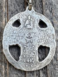 Sterling Silver 5-Way Cross Medal and Necklace, Antique Replica, Scapular, 4-Way, 4 Way, Catholic, Unisex, Sacred Heart, Miraculous Medal