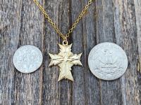 Gold Holy Spirit Dove Cross, Antique Replica, Medal Pendant Necklace, Confirmation Gift, Holy Ghost Cross Pendant, Holy Fire Cross Pendant