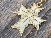 Gold Holy Spirit Dove Cross, Antique Replica, Medal Pendant Necklace, Confirmation Gift, Holy Ghost Cross Pendant, Holy Fire Cross Pendant