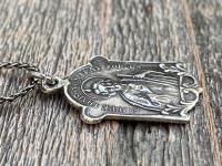 Sterling Silver Rare St Jude Thaddeus Medal Pendant Necklace, Antique Replica, Patron Saint of Desperate Causes, Patron Saint of Hope, Help