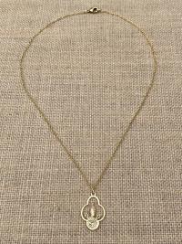 Gold Our Lady of Lourdes Medal Pendant Necklace, French Antique Replica, Immaculate Conception, Notre Dame de Lourdes Medallion, Mary Marian