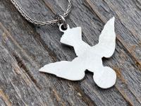 Sterling Silver Holy Spirit Dove Necklace, Descending Dove Pendant, Antique Replica, Descending Holy Spirit Pendant, Confirmation Necklace