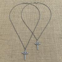 Sterling Silver Marriage Cross Wedding Rings Antique Replica Necklace Marriage Wedding Gift Christian Bride Groom Husband Wife Unisex Chain