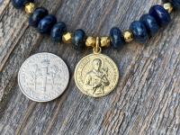 Gold St Gerard Majella Medal Bracelet, French artist Penin, Antique Replica, Patron Saint of Expectant Mothers, Patron Saint of Fertility