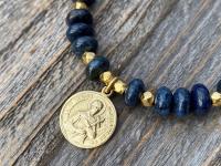 Gold St Gerard Majella Medal Bracelet, French artist Penin, Antique Replica, Patron Saint of Expectant Mothers, Patron Saint of Fertility