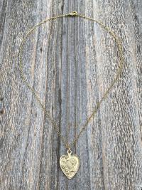 Gold First Communion Heart Pendant Necklace, Antique Replica French Medal, Chalice Flowers, Art Nouveau Medal, Holy Eucharist Heart Gift