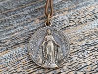 Large Single Decade Rosary, Walnut hand-carved Comfort Cross, Miraculous Medal, Turritella Agate Gemstones, ByRon Palm Cross, Face of Jesus