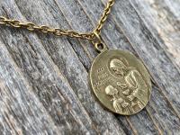 Antique Gold First Communion Medal Pendant Necklace, Antique Replica, 1st Communion Necklace, Eucharist Necklace, First Communion Jewelry