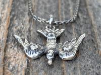 Sterling Silver Holy Spirit Dove Necklace, Descending Dove Pendant, Antique Replica, Descending Holy Spirit Pendant, Confirmation Necklace