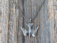 Sterling Silver Holy Spirit Dove Necklace, Descending Dove Pendant, Antique Replica, Descending Holy Spirit Pendant, Confirmation Necklace