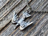 Sterling Silver Holy Spirit Dove Necklace, Descending Dove Pendant, Antique Replica, Descending Holy Spirit Pendant, Confirmation Necklace