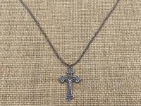 Sterling Silver Petite Crucifix Pendant Necklace, Antique Replica, .925 Sterling Silver Small Crucifix Pendant, Jesus on Cross Medal, Corpus